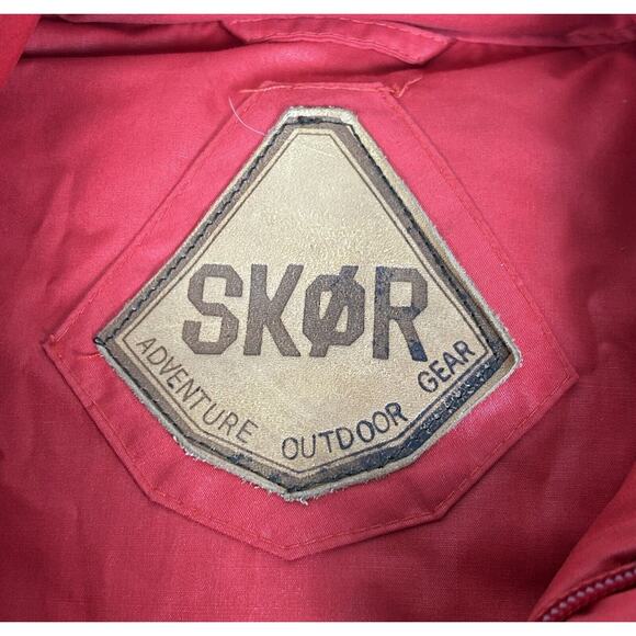 Vintage SKOR Adventure Outdoor Gear Goose Down Puffer Vest Red Size XL - Picture 6 of 12